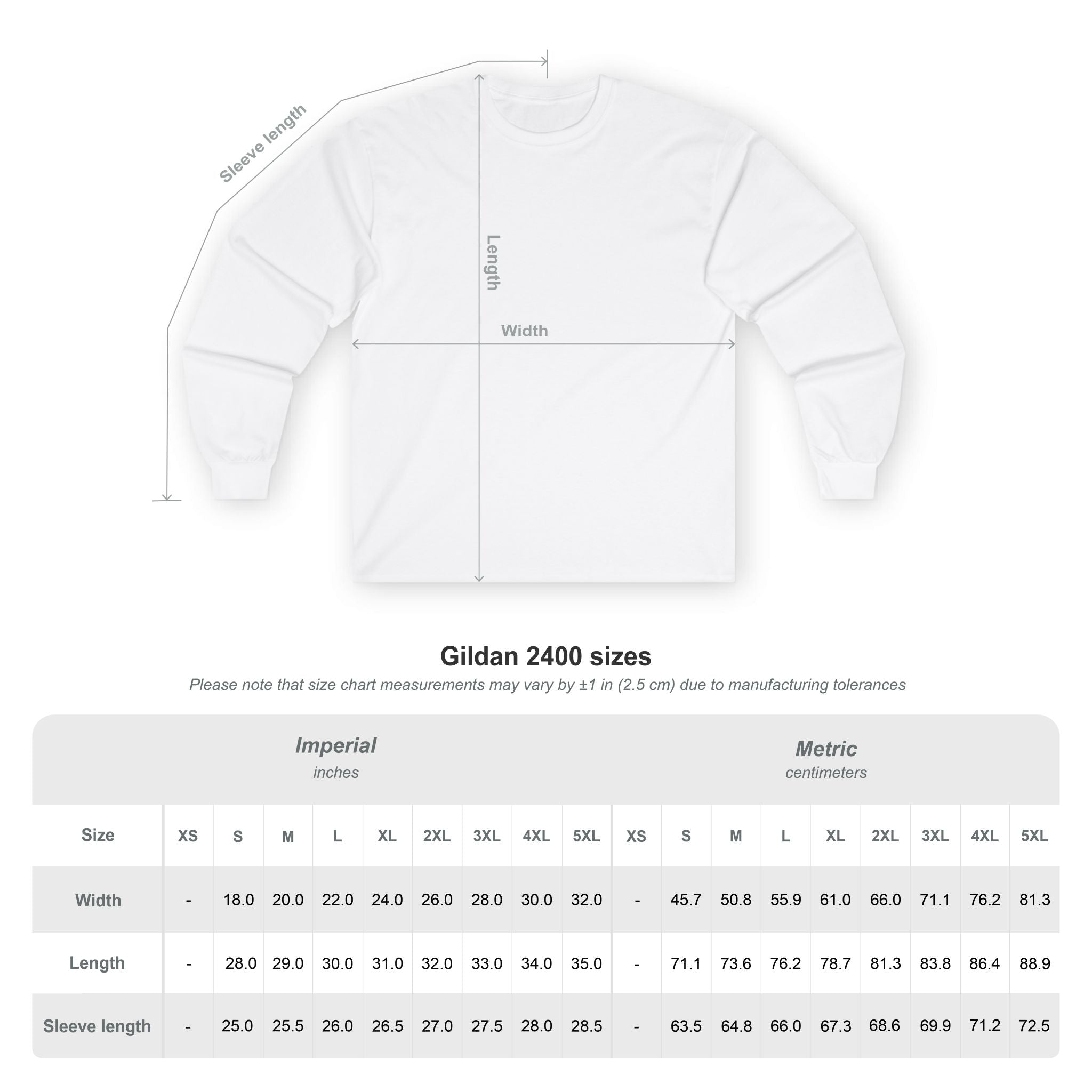 White Unisex Cotton Long Sleeve Tee