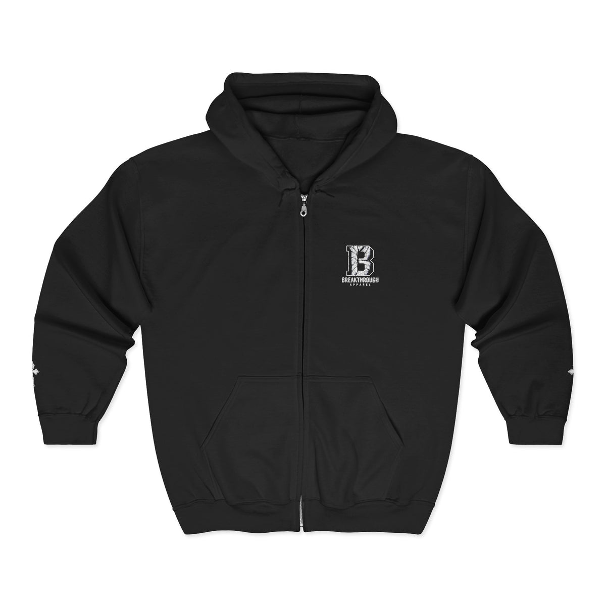 Black Unisex Zip Hooded Sweatshirt