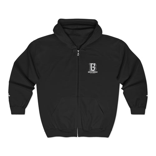 Black Unisex Zip Hooded Sweatshirt