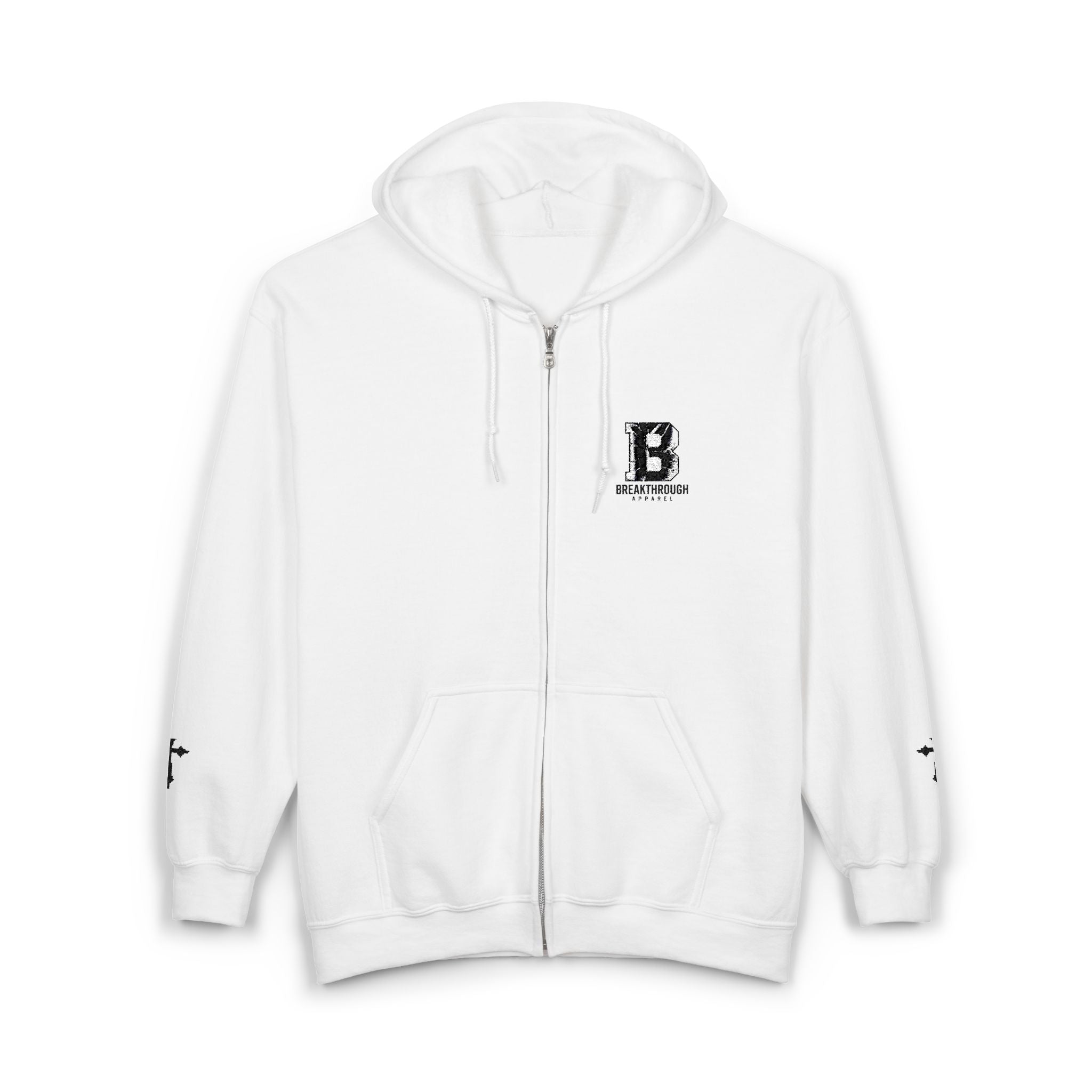 White Unisex Zip Hooded Sweatshirt