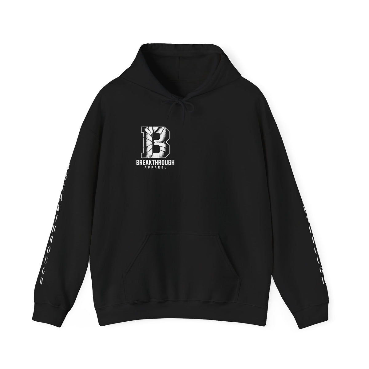 Black Unisex Heavy Hooded Sweatshirt